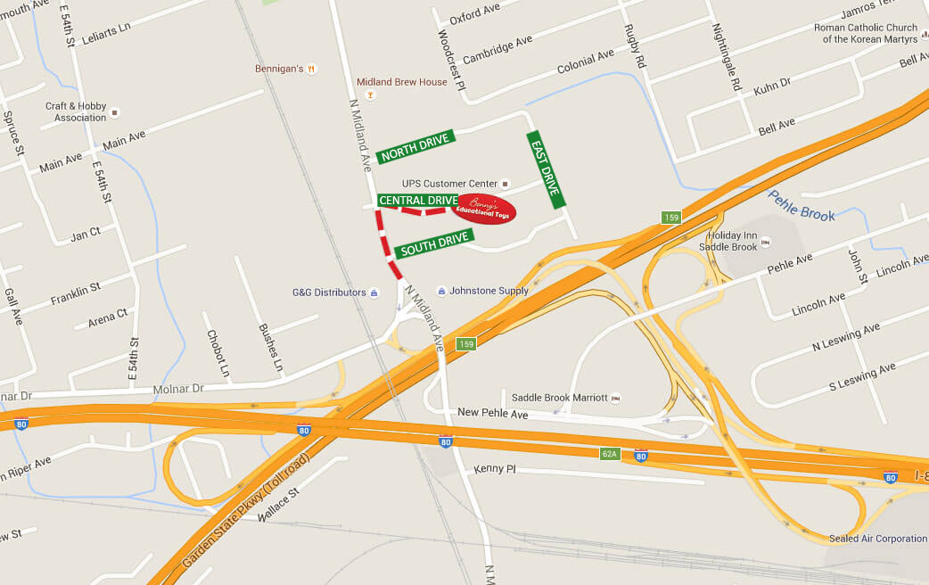 Benny's Directions Map